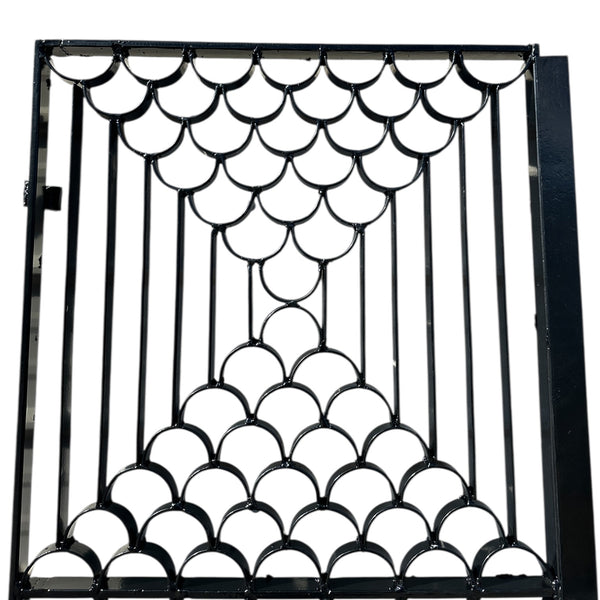 Restored & Powder-Coated Antique Art Deco Wrought Iron Gate Pair / Doors GA20818