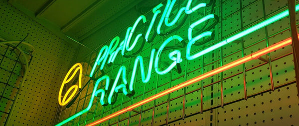Large Vintage Neon Practice Range Sign