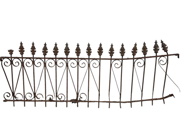 35 Ft of Antique Wrought Iron Fencing w/ scrollwork GA21066