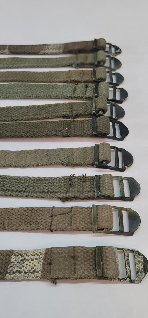 Set of 10 WWII M1941 Bed Roll Equipment Straps GS00673