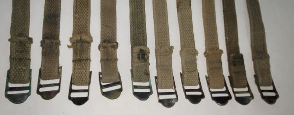 Set of 10 WWII M1941 Bed Roll Equipment Straps GS00664