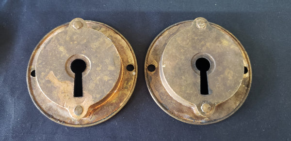 4 Victorian Eastlake Pocket Door Key Hole Escutcheon Plates 2 1/4" GS01094