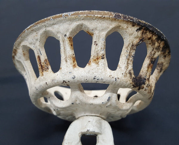Ornate Victorian Cast Iron Oil Lamp Sconce with Wall Bracket