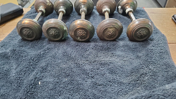 5 Sets of Brass Louis XVI Style Door Knobs GAM012