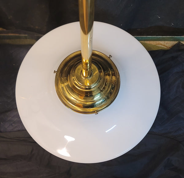 Restored Pair of Pendant Light Fixtures w/ Ornate Shades 17" x 35" GS01014