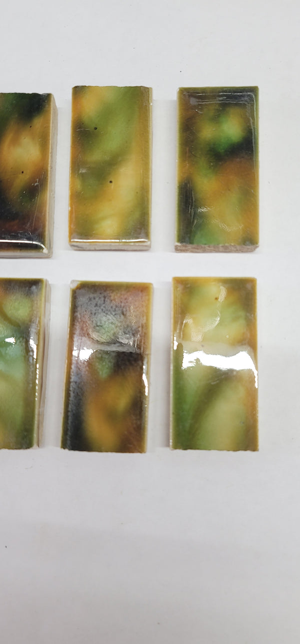 Vintage Lot of 12 Cambridge Ceramic Fireplace Tiles 3" x 1 1/2" x 1/2" GS00675