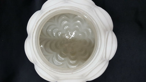 Vintage 6" Round White Glass Drapery Design Lamp Shade Globe GA21119