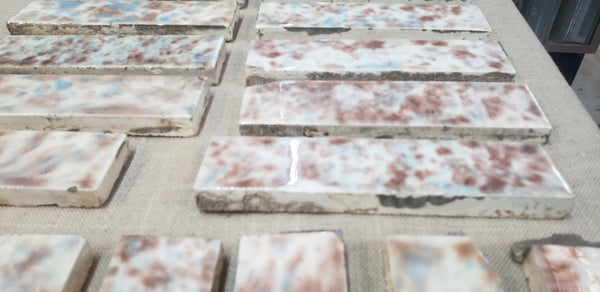Lot of 35 Cambridge Glazed Fireplace Tiles 6" x 1 1/2" & More GS010940