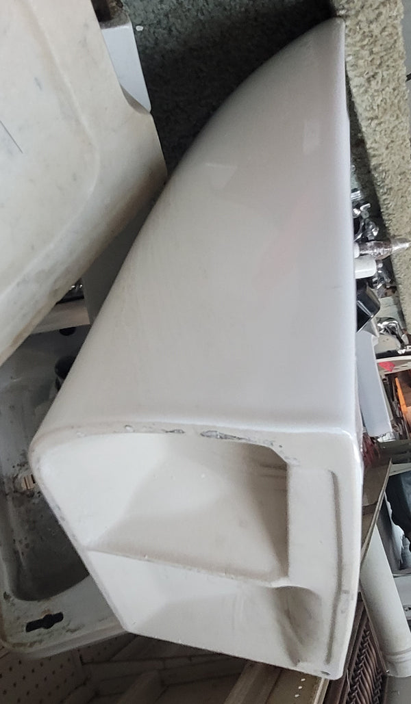 Small White Corner Porcelain Sink with 3 Hole Spread 22 1/4" x 22" GS00606