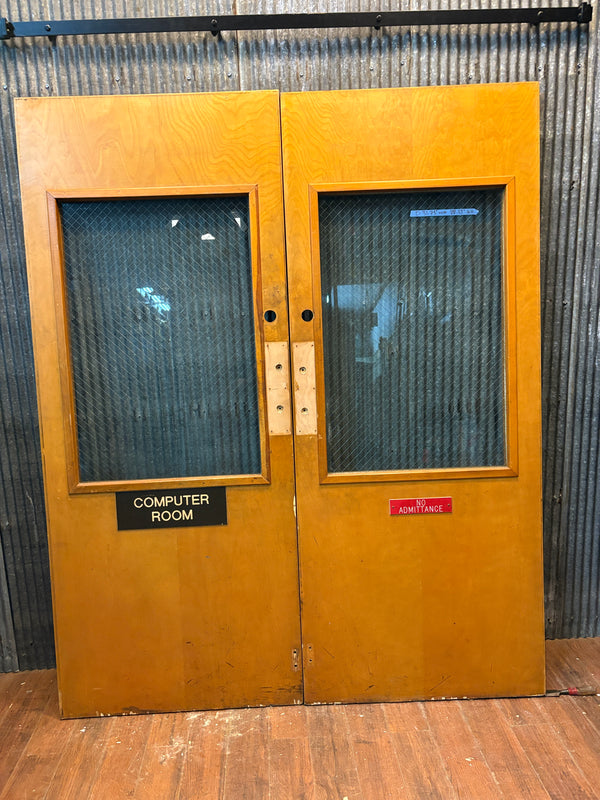 Matching Pair of Lab Doors w/ Diamond Safety Glass GS6097