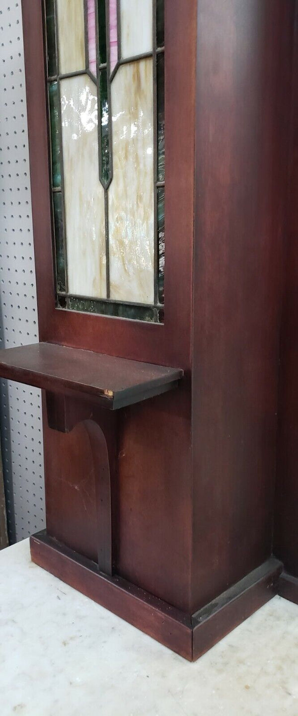 Restored 1920's Art Deco Back Bar Carrara Top Stained Glass Panels & Lighting