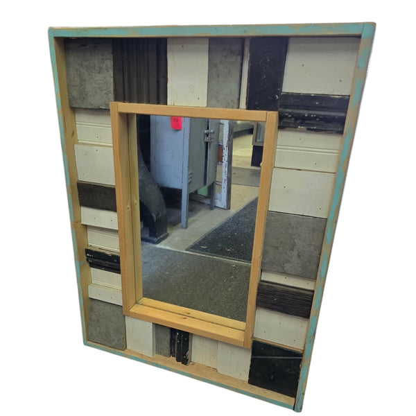 Custom Mirror Made w/ Reclaimed Wood Trim GAM0480