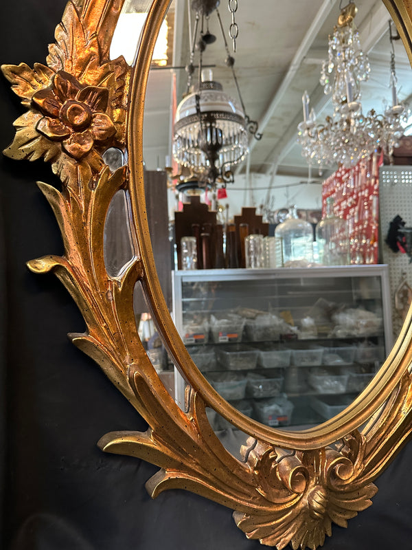 Vintage Regency Gilt Wood Oval Mirror GA20302