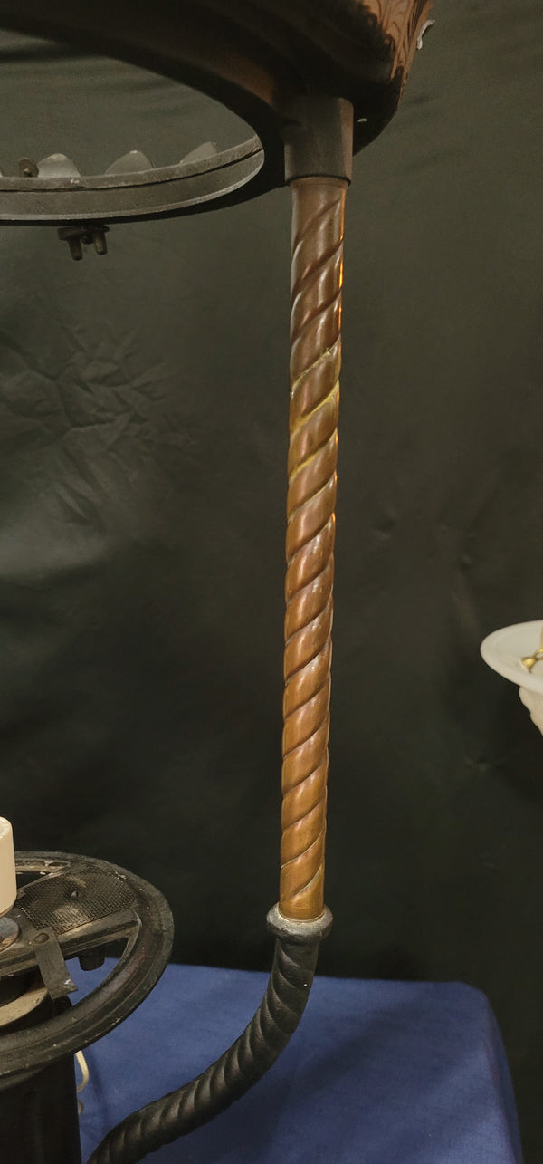 1899 Large Victorian Street Lamp Frame Electrified 29" x 18" GS00840