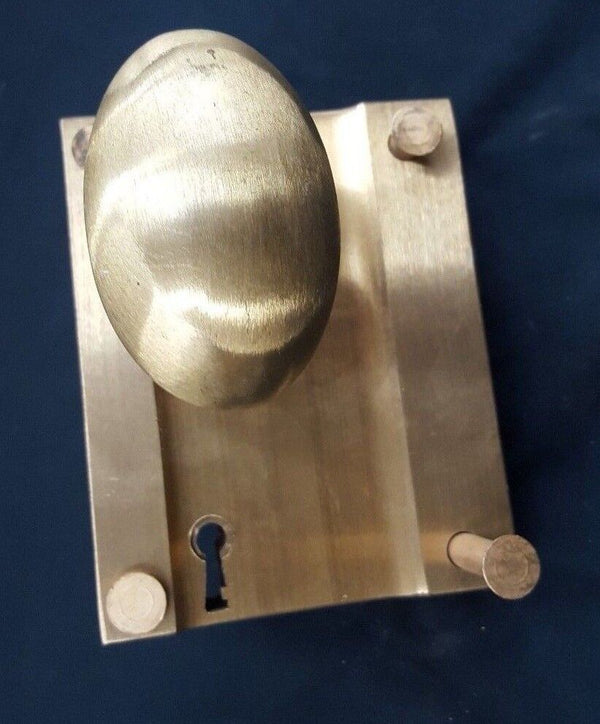 Brass Ship Rim Lock with Oval Knob and Key "Bond Store" Fob