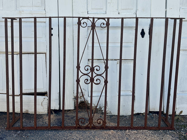 Three-Sided Antique Wrought Iron Balcony Railings - 2 Available GA20512