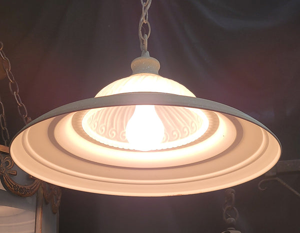 Metal & Glass Pendant Light w/ Chain & Cap 16" x 8" GS00950 - 4 Available