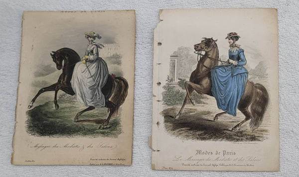 Eleven European Multicolored Fashion Plate Illustrations from 1800's GS01083