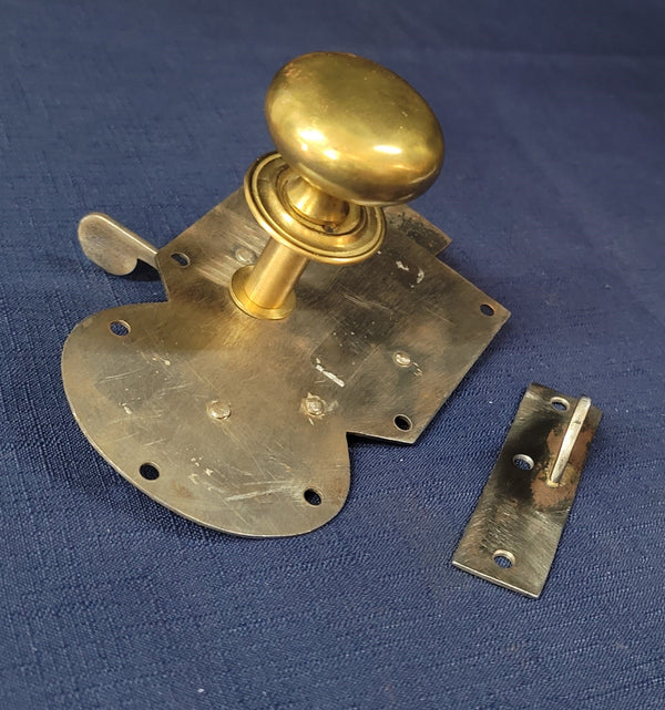 Iron & Brass Right Side Lever Rim Lock set with Keeper & Knob GS00748