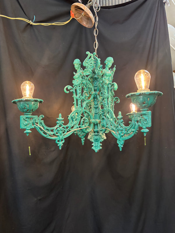 Custom Made 4-Globe Chandelier Made from Antique Wall Sconces GA21160