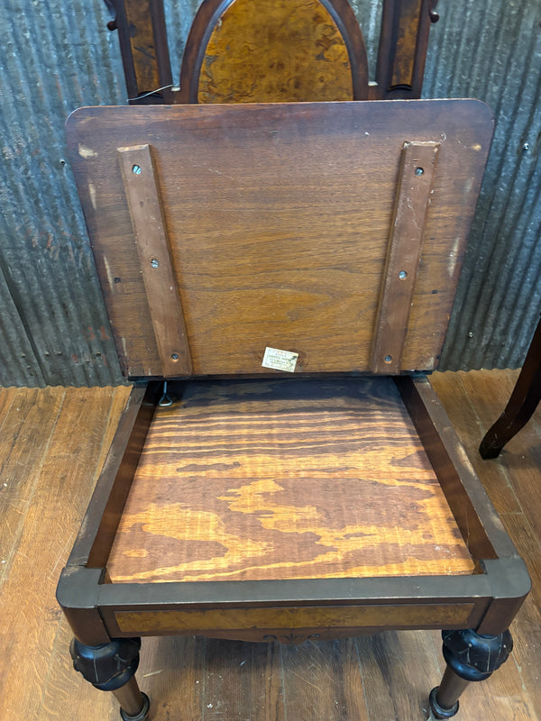 Pair of 1890s Chapel Chairs with Storage GA21445