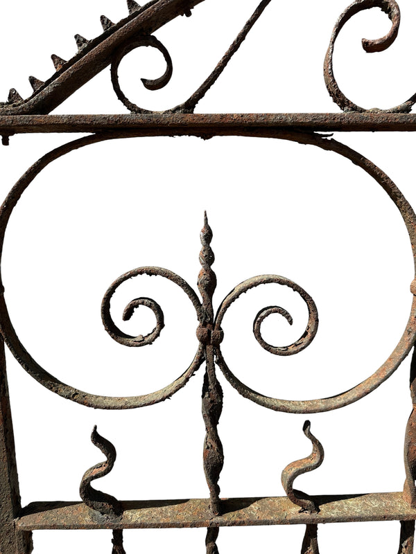Antique Wrought Iron Arch Top Garden Gate - 36" W x 39" T - GA20991