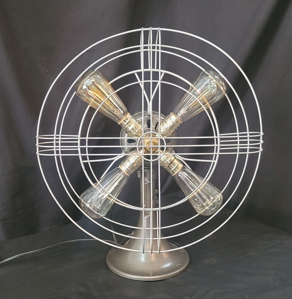 Restored Industrial G.E. Table Fan Repurposed to Table Lamp GS01033