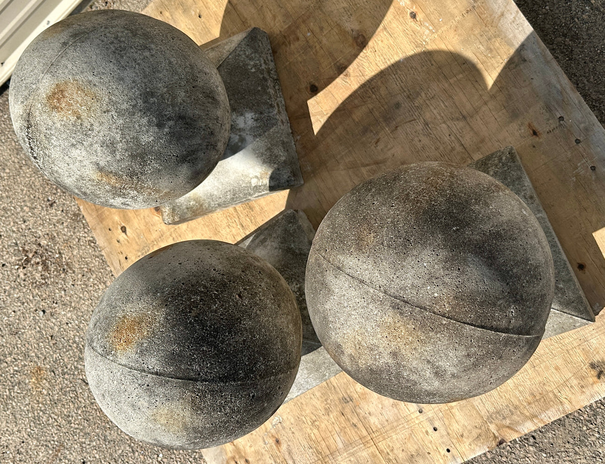 Large Cast Concrete Ball Column Caps / Finials - 3 Available - GA20961 ...