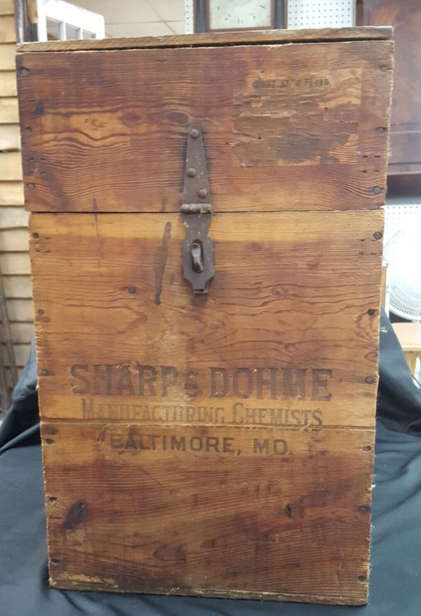 1800's Sharp & Dohme 5 Gallon Root Beer Medicinal Bottle in Wood Crate GS00706