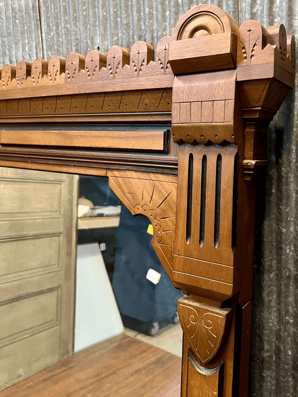 Victorian/Eastlake Mantel Mirror Solid Walnut GA10146