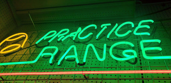 Large Vintage Neon Practice Range Sign GS00746