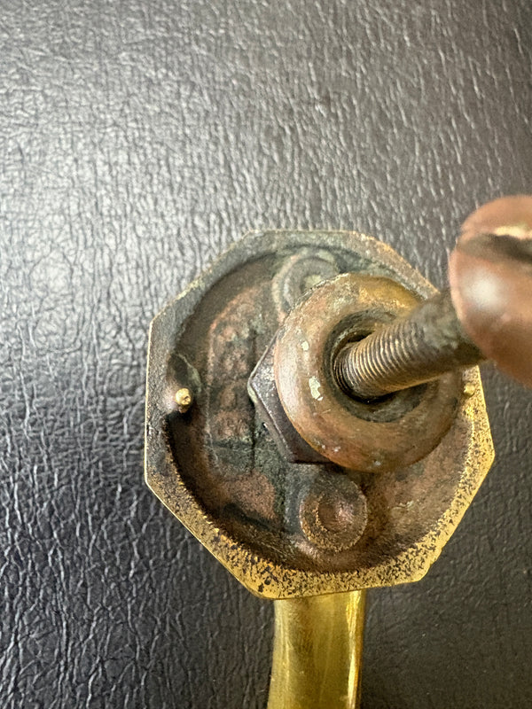 Vintage Solid Brass Door Handle w/ Thumb Latch GA21142