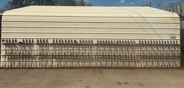 22 Ft of Antique Wrought Iron Fencing GA20809