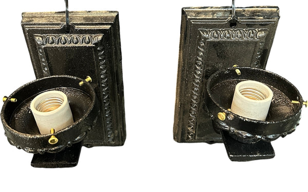 Restored Antique Cast Iron Wall Sconce Pair GA20683
