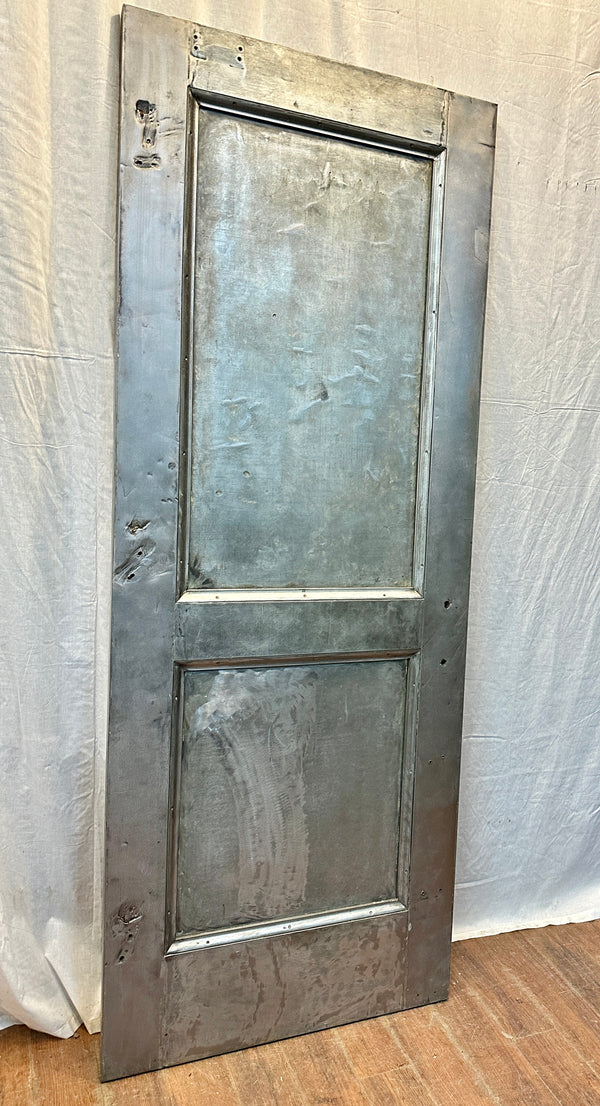 2-Panel Galvanized Steel Door w/ Brass Push Plate GA20572
