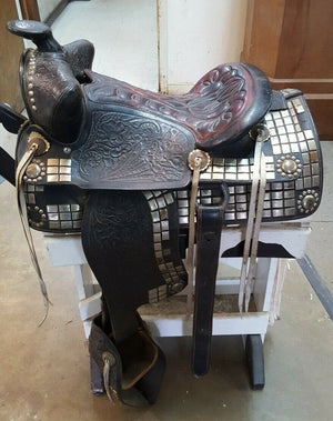 1959 Ornate Leather Dress Saddle Prop used in MGM Movie GS00725