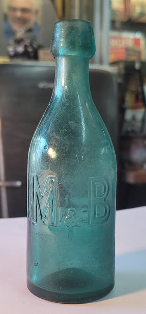1859 Mason & Burns Richmond VA Blue Green #51130AC Bottle 7 1/4