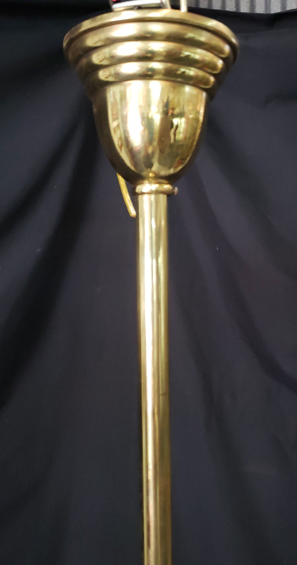 1900's Victorian 3 Light Chandelier w/ Fenton Coin Dot Shades 26"x 47" GS00977