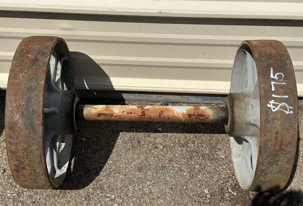 Pair of Industrial Cast Iron Cart Wheels GA20945