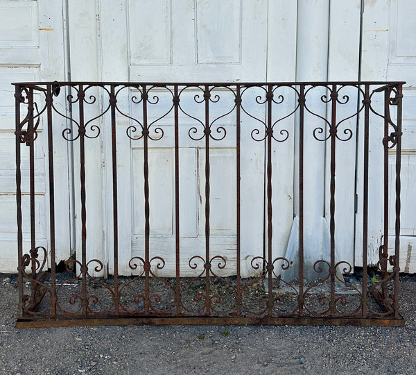 Set of 2 Three-Sided Antique Wrought Iron Balcony Railings GA20513