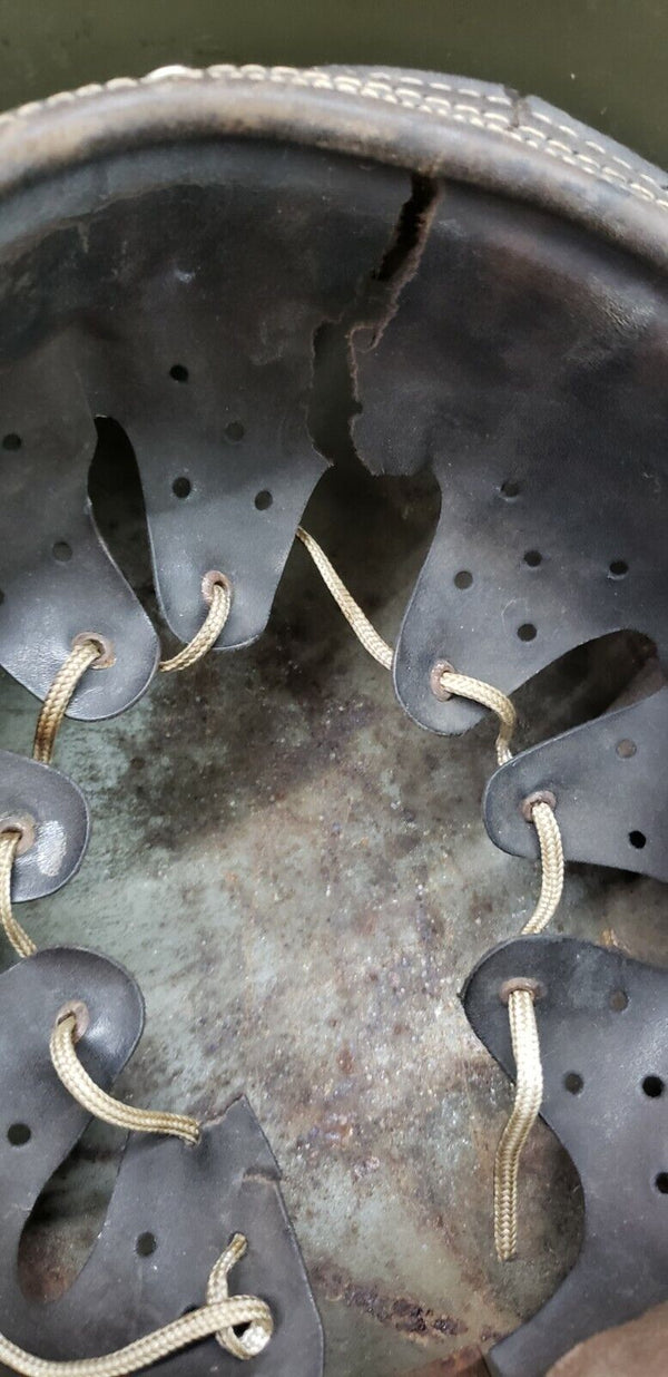 WWII Russian P-43 Steel Helmet With Leather Liner & Chin Strap