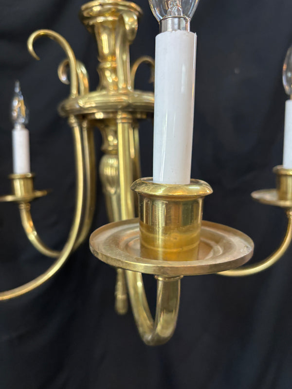 Vintage Brass 5- Light Chandelier Candelabra-Style GA21157