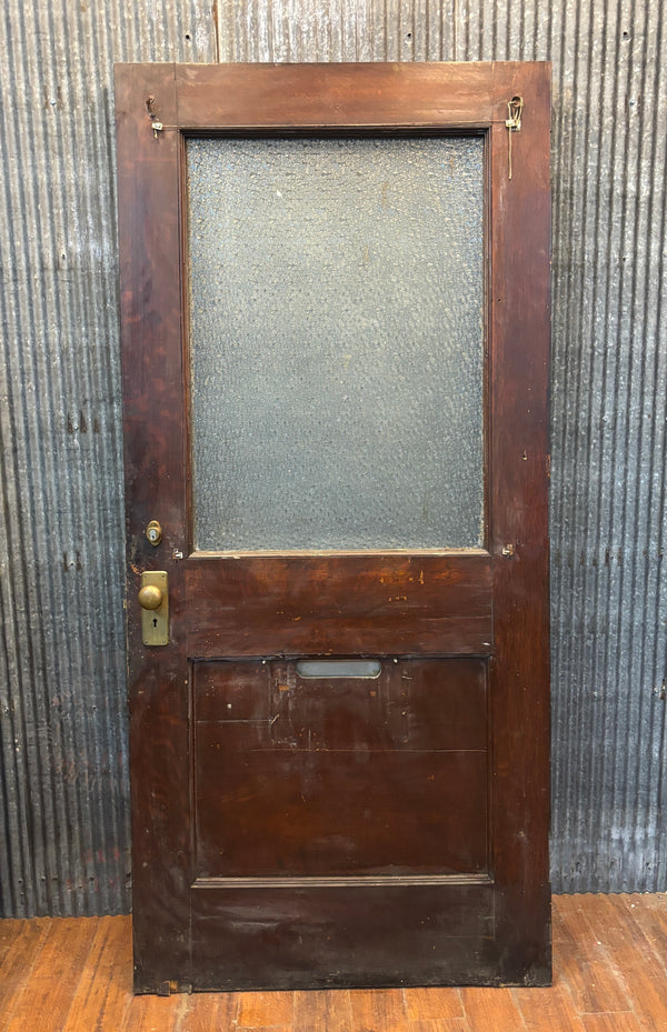 2-Panel Half Glass Wooden Door GA21482
