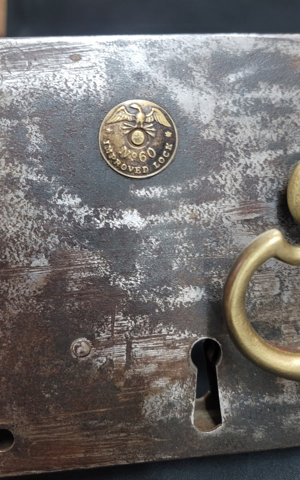 Restored 1800s Left Carpenter #60 Lock Set Key Keeper & More 7"x 4 3/4" GS00867