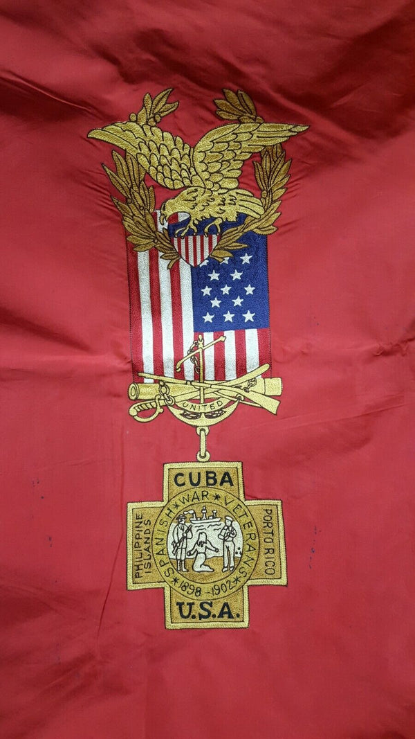 1900's 2 Sided Embroidered Dept. of Virginia United Spanish War Veterans Flag GS00710