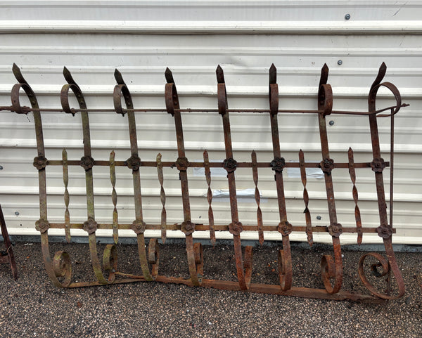 76 Feet of Iron Fence Panels with Cast Iron Rosettes GA21365