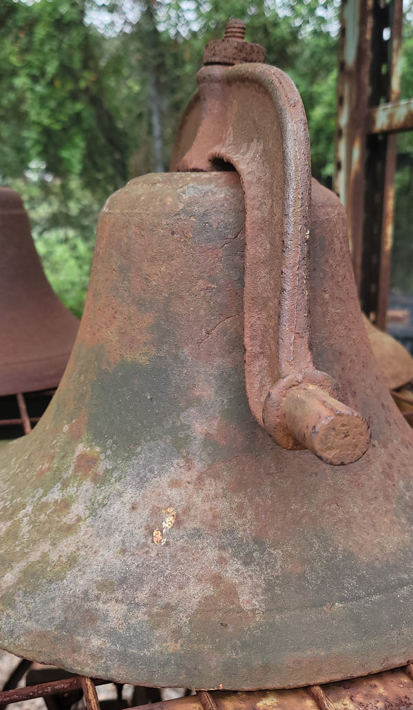 Vintage C.S. Bell Hillsboro OH #2 Cast Iron Bell w/ Top Yoke 16" x 10" GS00698