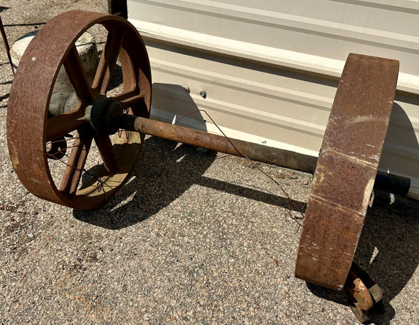 Pair of Industrial Cast Iron Cart Wheels GA20944