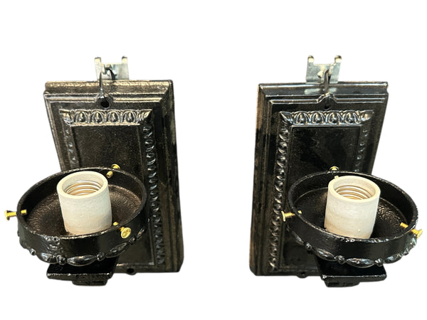 Restored Antique Cast Iron Wall Sconce Pair GA20686