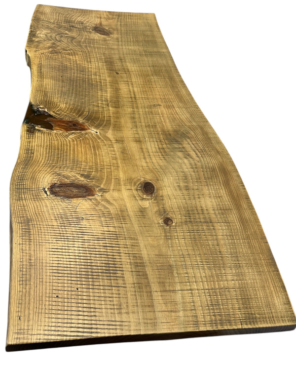 Custom Built Dining Table w/ Live Edge Pine Table Top & Iron Legs GA20605